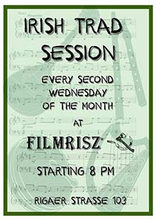 Livemusik im Filmrisz: Irish Trad Session, jeden 2. Mittwoch im Monat